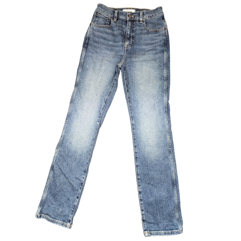Madewell The Pencil Jean High Rise Slim Straight Leg Blue Denim Jeans Size 25